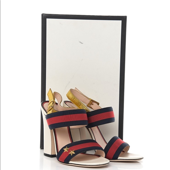 Gucci Grosgrain Web Aline Heel Sandal 38 - Picture 7 of 7
